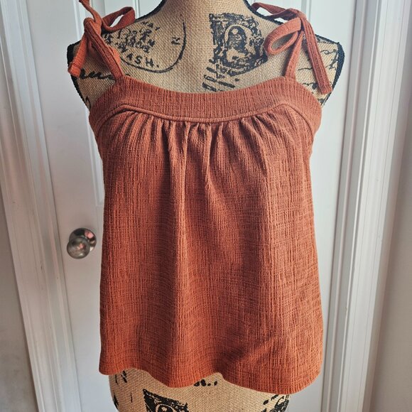 *SOLD*Madewell Crosshatch Tie Strap Tank Top Size S - Picture 3 of 8